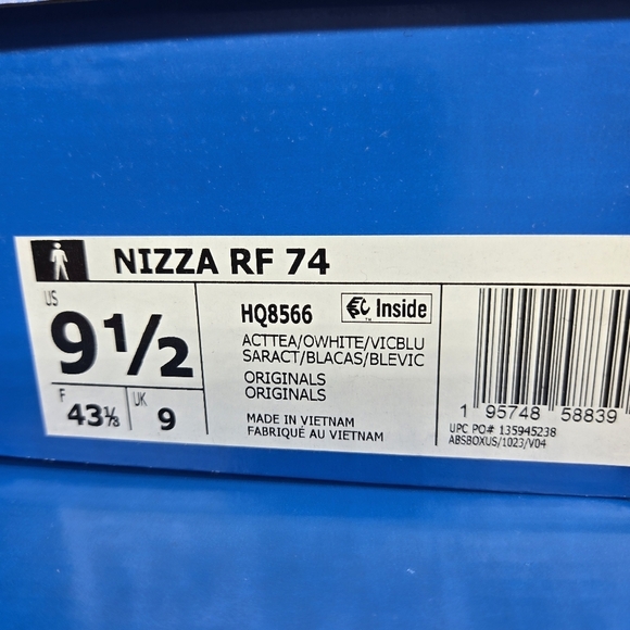 New adidas Lifestyle Nizza RF 74 Active Teal Off White Men\'s Shoes Size 9.5